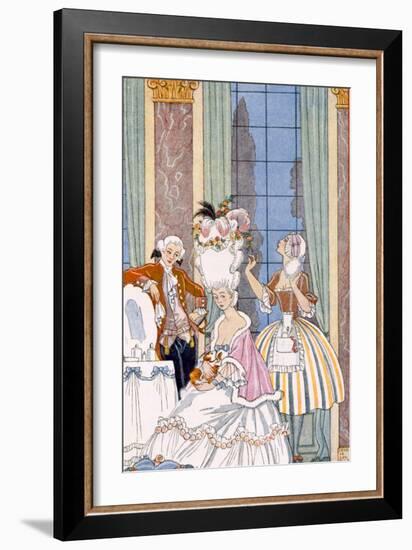 France in the 18th Century, from 'The Art of Perfume', Pub. 1912 (Pochoir Print)-Georges Barbier-Framed Giclee Print