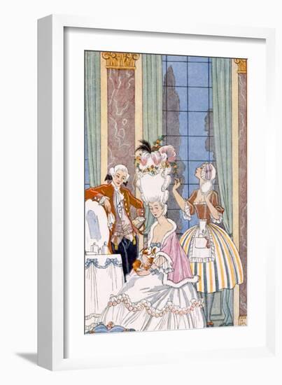 France in the 18th Century, from 'The Art of Perfume', Pub. 1912 (Pochoir Print)-Georges Barbier-Framed Giclee Print