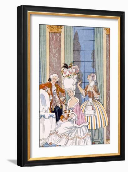 France in the 18th Century, from 'The Art of Perfume', Pub. 1912 (Pochoir Print)-Georges Barbier-Framed Giclee Print