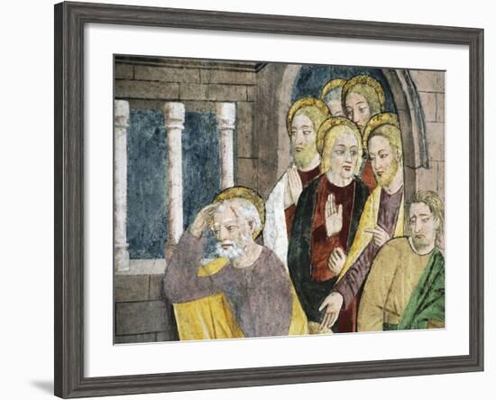 France, La Brigue, Notre-Dame Des Fontaines Chapel, Detail from Jesus Washing Apostles' Feet-Giovanni Canavesio-Framed Giclee Print