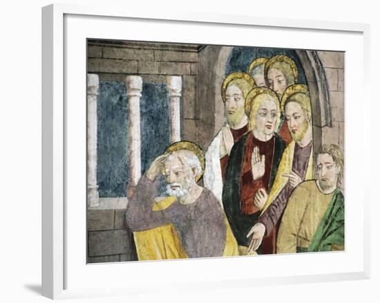 France, La Brigue, Notre-Dame Des Fontaines Chapel, Detail from Jesus Washing Apostles' Feet-Giovanni Canavesio-Framed Giclee Print