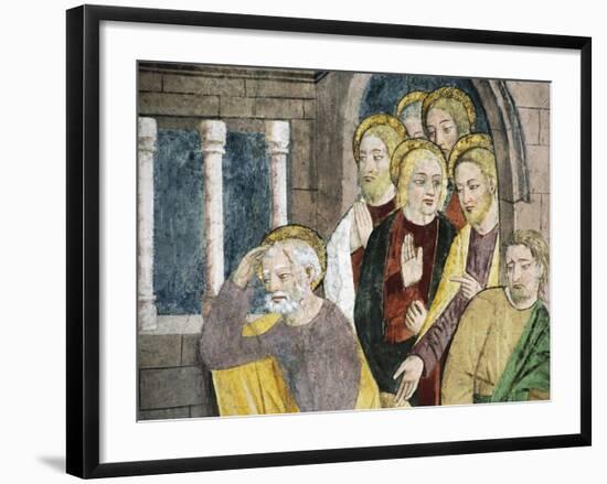 France, La Brigue, Notre-Dame Des Fontaines Chapel, Detail from Jesus Washing Apostles' Feet-Giovanni Canavesio-Framed Giclee Print