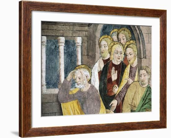 France, La Brigue, Notre-Dame Des Fontaines Chapel, Detail from Jesus Washing Apostles' Feet-Giovanni Canavesio-Framed Giclee Print