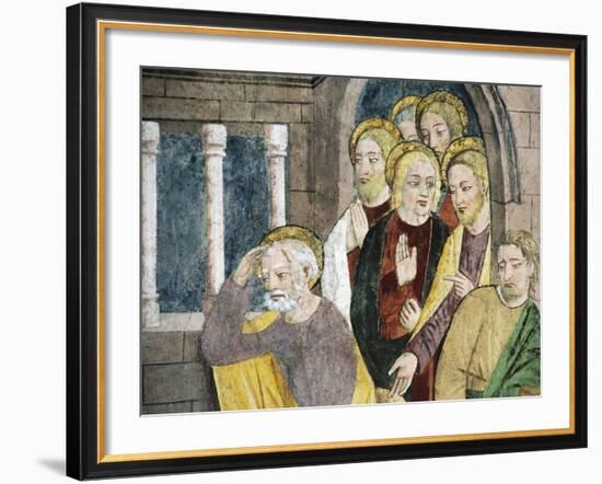 France, La Brigue, Notre-Dame Des Fontaines Chapel, Detail from Jesus Washing Apostles' Feet-Giovanni Canavesio-Framed Giclee Print