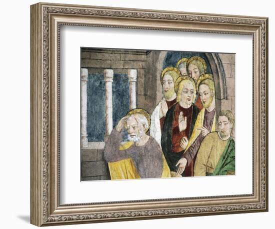 France, La Brigue, Notre-Dame Des Fontaines Chapel, Detail from Jesus Washing Apostles' Feet-Giovanni Canavesio-Framed Giclee Print