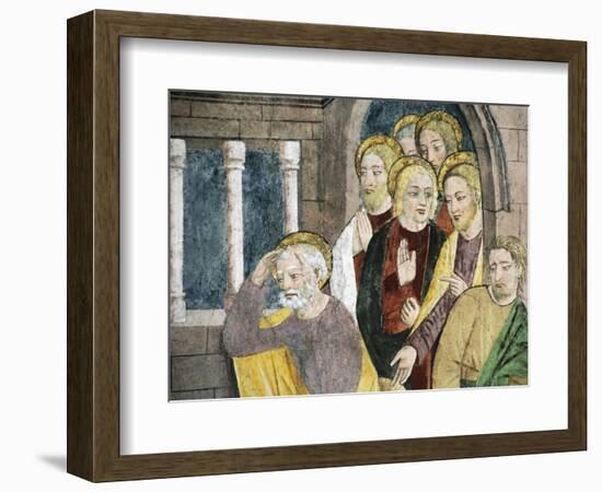 France, La Brigue, Notre-Dame Des Fontaines Chapel, Detail from Jesus Washing Apostles' Feet-Giovanni Canavesio-Framed Giclee Print