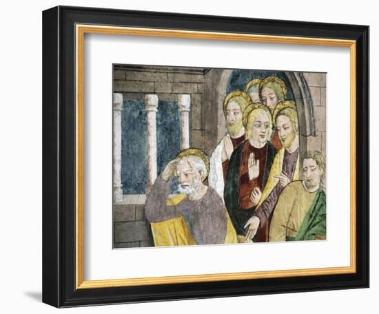 France, La Brigue, Notre-Dame Des Fontaines Chapel, Detail from Jesus Washing Apostles' Feet-Giovanni Canavesio-Framed Giclee Print