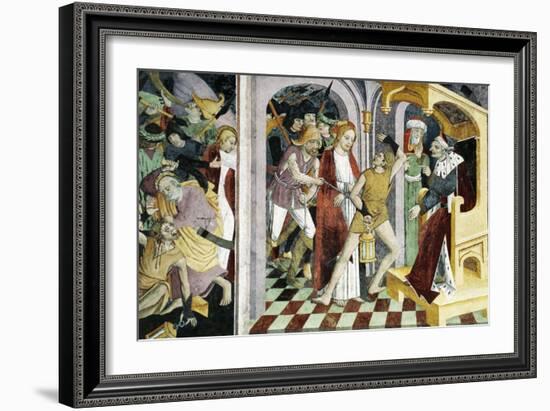 France, La Brigue, Notre-Dame Des Fontaines Chapel, Jesus Christ before Annas, 1491-Giovanni Canavesio-Framed Giclee Print