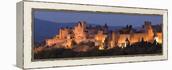 France, Languedoc-Rousillon, Carcassonne; the Fortifications of Carcassonne at Dusk-Katie Garrod-Framed Premier Image Canvas