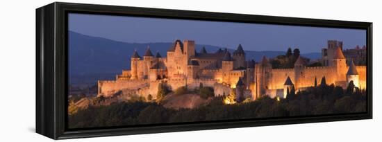 France, Languedoc-Rousillon, Carcassonne; the Fortifications of Carcassonne at Dusk-Katie Garrod-Framed Premier Image Canvas