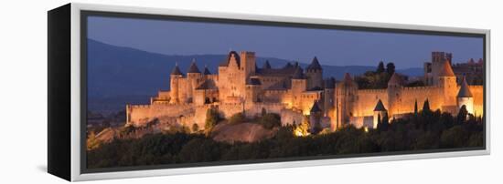 France, Languedoc-Rousillon, Carcassonne; the Fortifications of Carcassonne at Dusk-Katie Garrod-Framed Premier Image Canvas