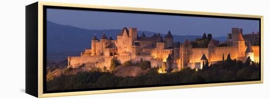 France, Languedoc-Rousillon, Carcassonne; the Fortifications of Carcassonne at Dusk-Katie Garrod-Framed Premier Image Canvas