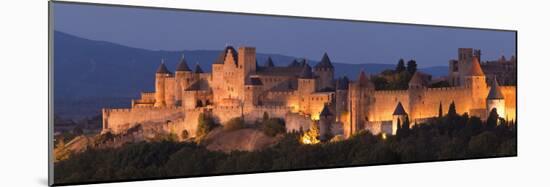 France, Languedoc-Rousillon, Carcassonne; the Fortifications of Carcassonne at Dusk-Katie Garrod-Mounted Photographic Print