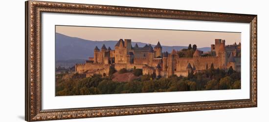 France, Languedoc-Rousillon, Carcassonne; the Fortifications of Carcassonne at Dusk-Katie Garrod-Framed Photographic Print