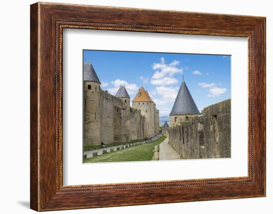 France, Languedoc-Roussillon. Chateau De Carcassonne. City Walls and Gates-Emily Wilson-Framed Photographic Print