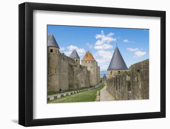 France, Languedoc-Roussillon. Chateau De Carcassonne. City Walls and Gates-Emily Wilson-Framed Photographic Print