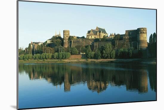 France, Loire Valley, Chateau D'Angers on Marne River-null-Mounted Giclee Print