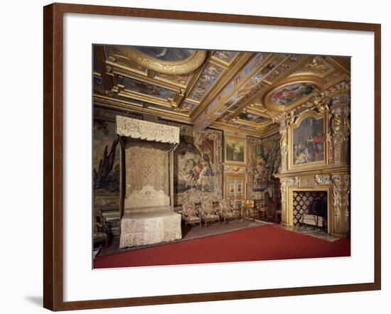 France Loire Valley King S Bedchamber With Ceremonial Canopy Bed And Coffered Ceiling Photographic Print By Art Com