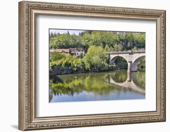 France, Lot River. Stone bridge over the Lot River.-Hollice Looney-Framed Photographic Print