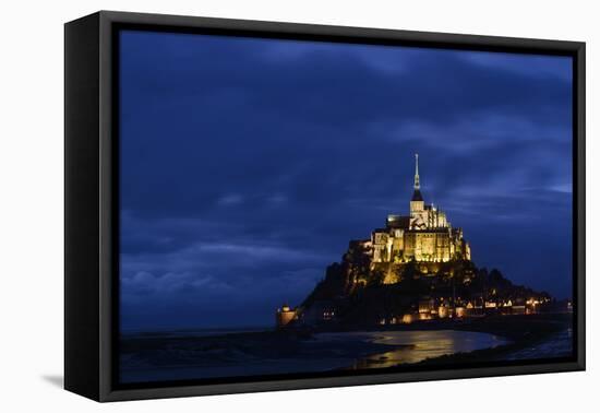 France, Lower Normandy, Manche, Mont Saint Michel by Night-Andreas Keil-Framed Premier Image Canvas