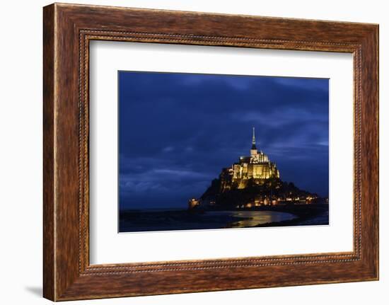 France, Lower Normandy, Manche, Mont Saint Michel by Night-Andreas Keil-Framed Photographic Print