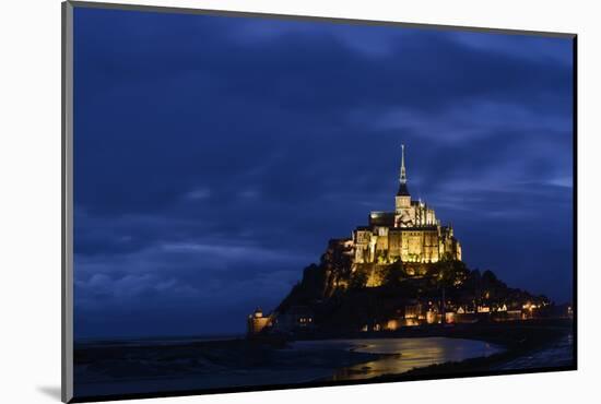 France, Lower Normandy, Manche, Mont Saint Michel by Night-Andreas Keil-Mounted Photographic Print