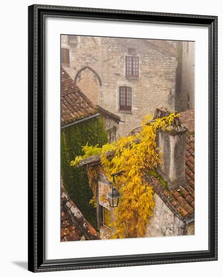 France, Midi-Pyrenees Region, Lot Department, St-Cirq-Lapopie-Walter Bibikow-Framed Photographic Print