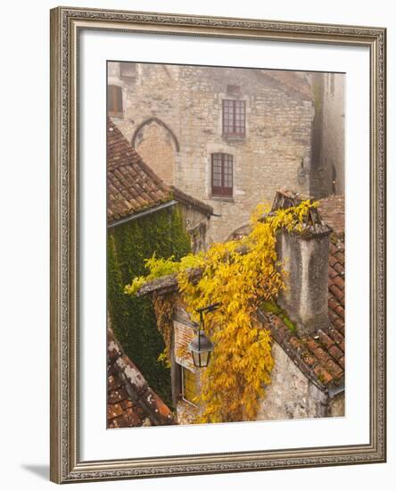 France, Midi-Pyrenees Region, Lot Department, St-Cirq-Lapopie-Walter Bibikow-Framed Photographic Print