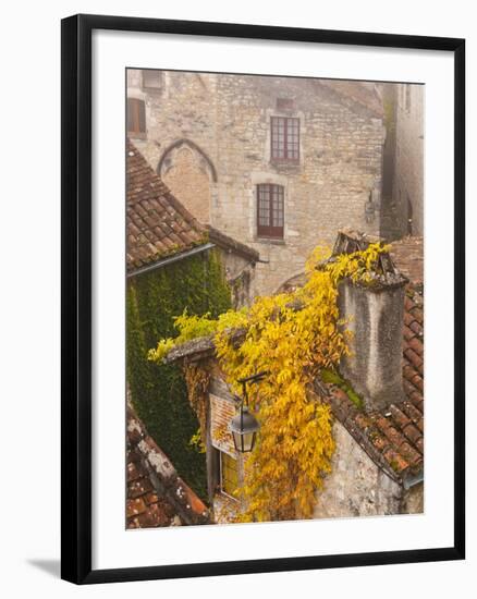 France, Midi-Pyrenees Region, Lot Department, St-Cirq-Lapopie-Walter Bibikow-Framed Photographic Print