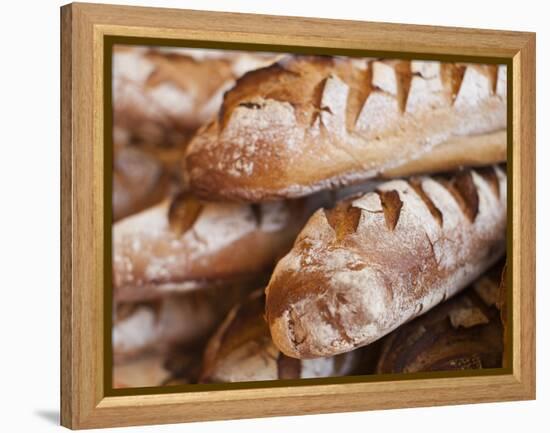 France, Moselle, Lorraine Region, Metz, Covered Market, Artisan Bread-Walter Bibikow-Framed Premier Image Canvas