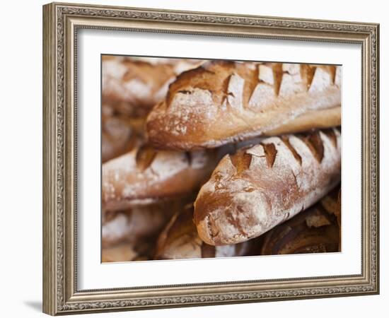 France, Moselle, Lorraine Region, Metz, Covered Market, Artisan Bread-Walter Bibikow-Framed Photographic Print