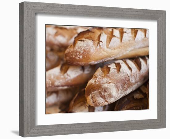 France, Moselle, Lorraine Region, Metz, Covered Market, Artisan Bread-Walter Bibikow-Framed Photographic Print