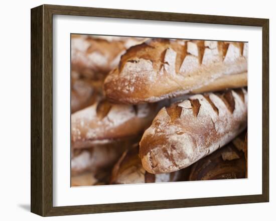 France, Moselle, Lorraine Region, Metz, Covered Market, Artisan Bread-Walter Bibikow-Framed Photographic Print