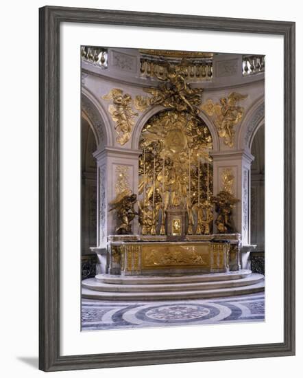 France, Palace of Versailles, Royal Chapel, Marble Altar and Great Altarpiece in Gilded Bronze-null-Framed Photographic Print