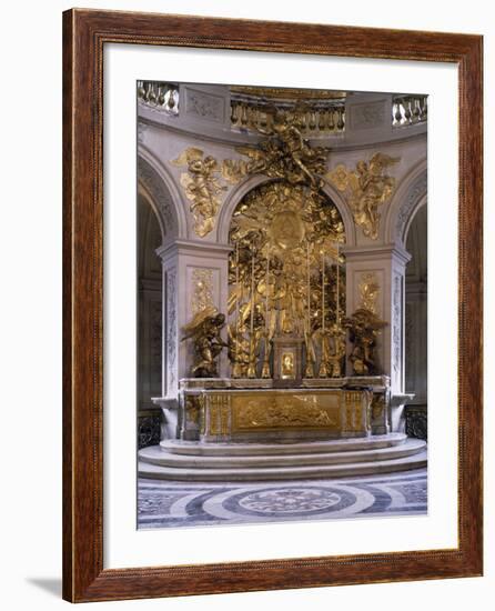 France, Palace of Versailles, Royal Chapel, Marble Altar and Great Altarpiece in Gilded Bronze-null-Framed Photographic Print