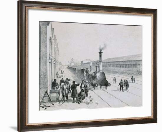 France, Paris, Arrival of the Freight Train Paris-Orleans-null-Framed Giclee Print