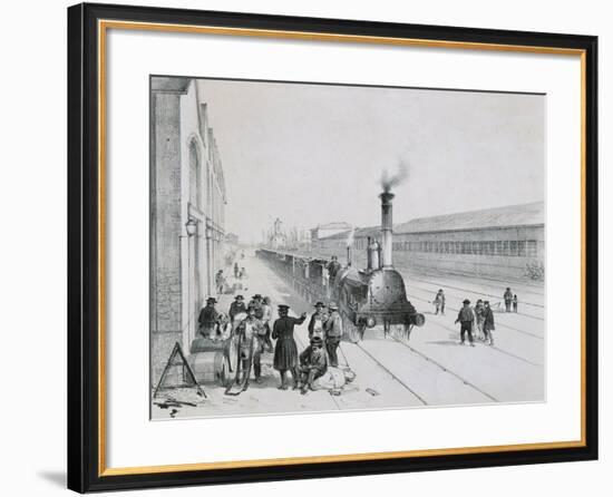 France, Paris, Arrival of the Freight Train Paris-Orleans-null-Framed Giclee Print