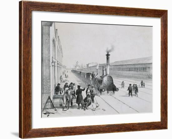 France, Paris, Arrival of the Freight Train Paris-Orleans-null-Framed Giclee Print