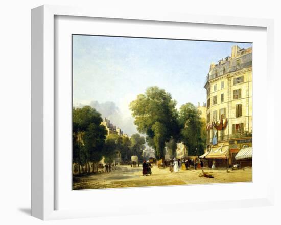 France, Paris, Boulevard Des Capucines at Corner of Rue De La Paix, 1823-Constantin Alajalov-Framed Giclee Print