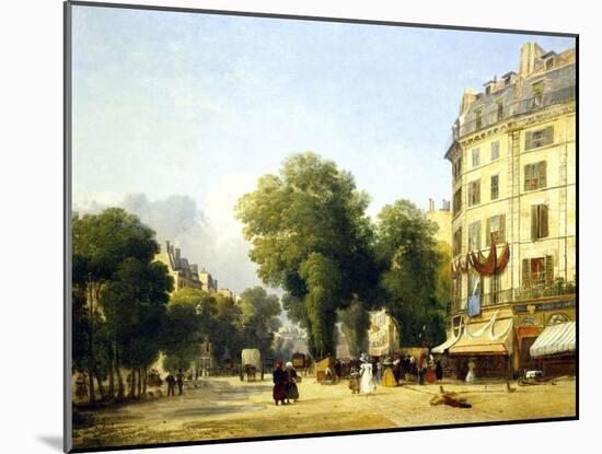 France, Paris, Boulevard Des Capucines at Corner of Rue De La Paix, 1823-Constantin Alajalov-Mounted Giclee Print