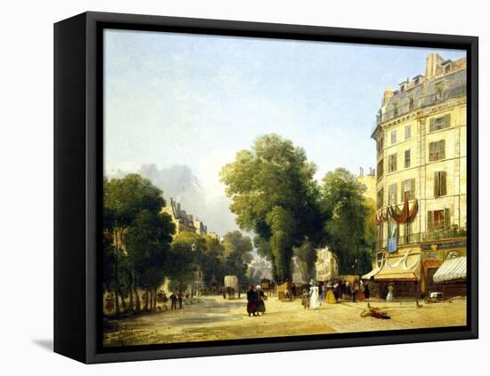 France, Paris, Boulevard Des Capucines at Corner of Rue De La Paix, 1823-Constantin Alajalov-Framed Premier Image Canvas