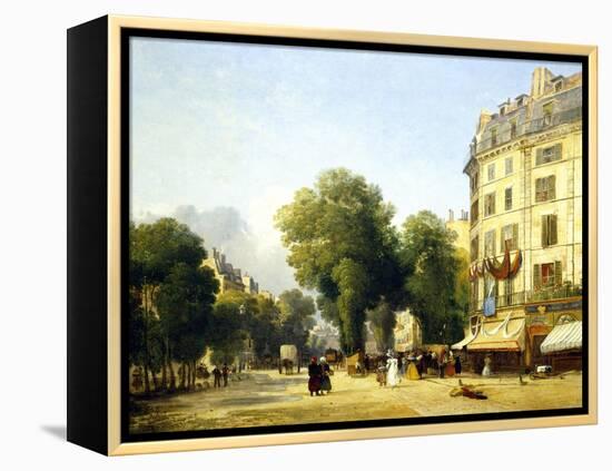 France, Paris, Boulevard Des Capucines at Corner of Rue De La Paix, 1823-Constantin Alajalov-Framed Premier Image Canvas