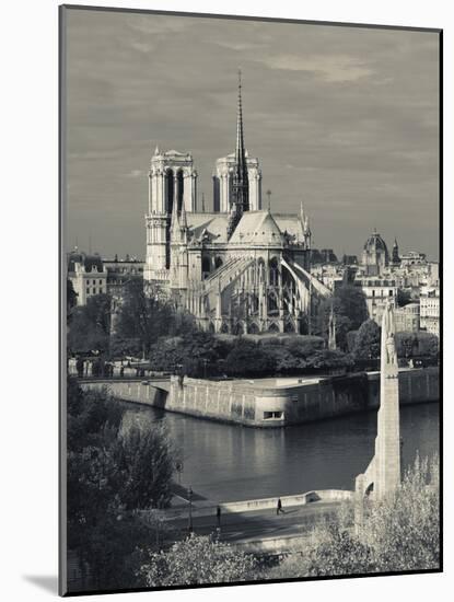 France, Paris,Cathedrale Notre Dame and the Pont De La Tournelle Bridge-Walter Bibikow-Mounted Photographic Print