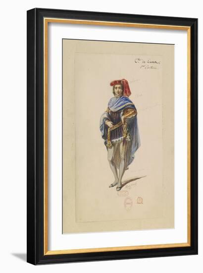 France, Paris, Costume Sketch for Count Di Luna in the Troubadour-null-Framed Giclee Print