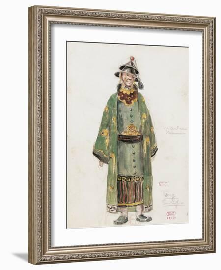 France, Paris, Costume Sketch for Pong in Oper Turandot-Giacomo Puccini-Framed Giclee Print