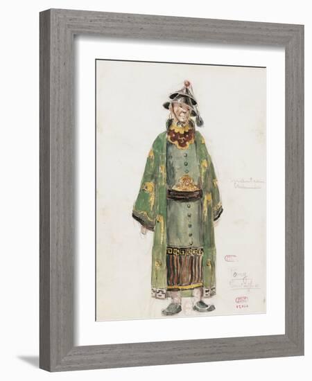 France, Paris, Costume Sketch for Pong in Oper Turandot-Giacomo Puccini-Framed Giclee Print