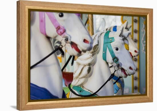 France, Paris, Jardin of the Tuileries, Roundabout, Horses, Detail-Rainer Mirau-Framed Premier Image Canvas