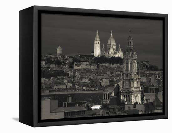 France, Paris, Sacre Coeur and Trinite D' Estienne D' Orves Church-Walter Bibikow-Framed Premier Image Canvas