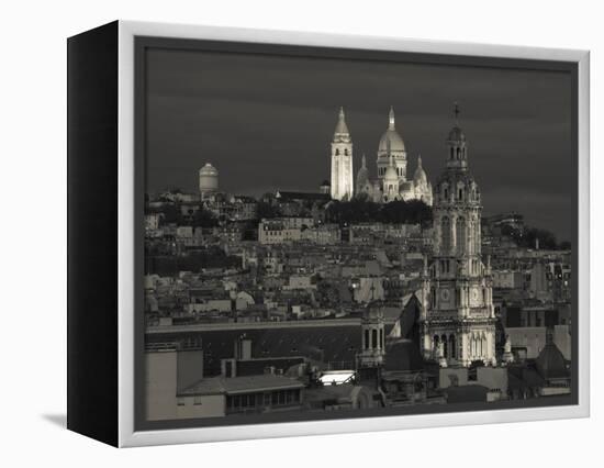 France, Paris, Sacre Coeur and Trinite D' Estienne D' Orves Church-Walter Bibikow-Framed Premier Image Canvas