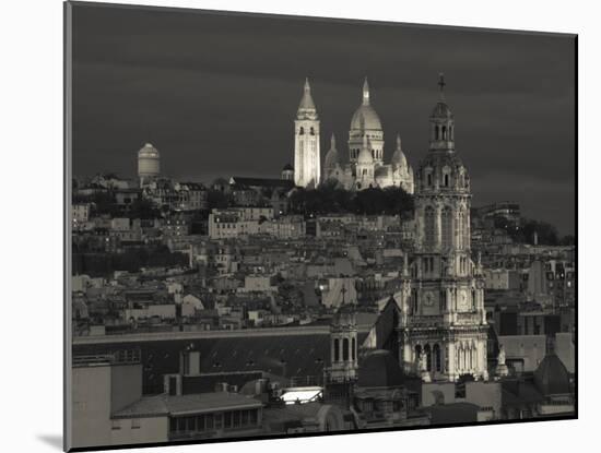 France, Paris, Sacre Coeur and Trinite D' Estienne D' Orves Church-Walter Bibikow-Mounted Photographic Print